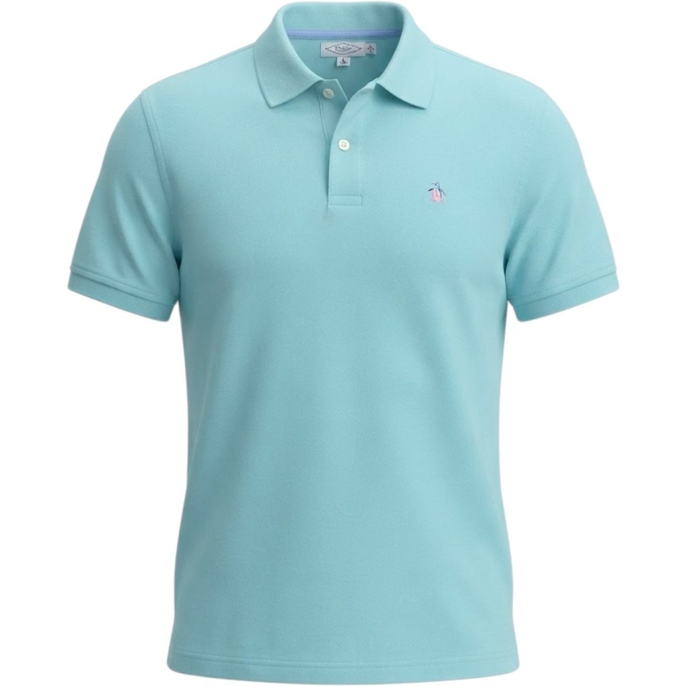 Brooks Brothers 1818 Slim Fit Polo Shirt XXL Aqua Blue Turquoise Cotton Pique